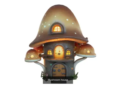 pack of 6 Mushroom houses