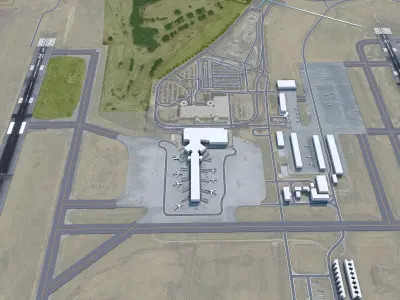 Huntsville Airport 10km Low-poly 3D model