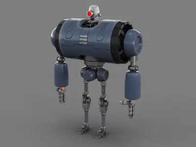 Cartoon Robot 2 Low-poly 3D model