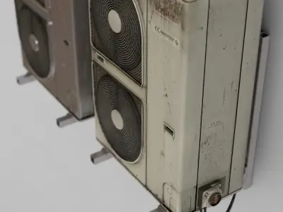 Toshiba Air Conditioner Unit Low-poly 3D model