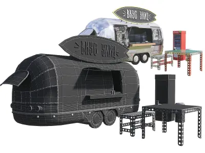 Street cafe module 3D model
