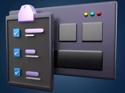 3D app web Icon Low-poly 3D model-03 Low-poly 3D model