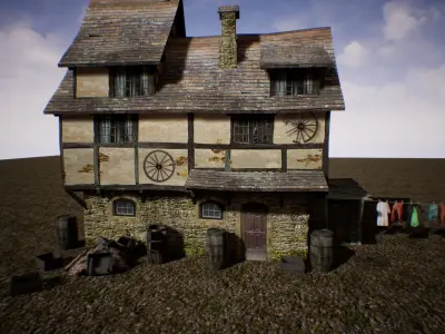 Medieval Slum for Unreal Low-poly 3D model