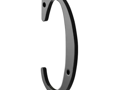 House Letter Solid Bright Brass Wall Mount C Letter 3D model