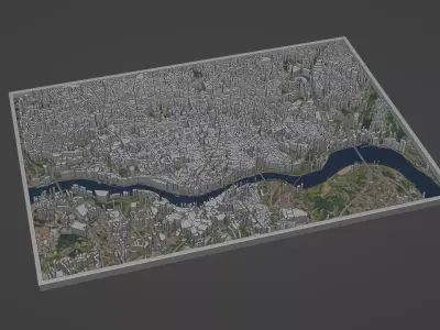 Porto City Low-poly 3D model