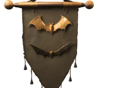 Dark Dragon Wall Banner Low-poly 3D model