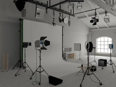 Photography Studio Scene 3 3D model