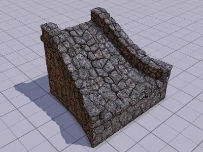 Stone Bridge Low-poly 3D model shop