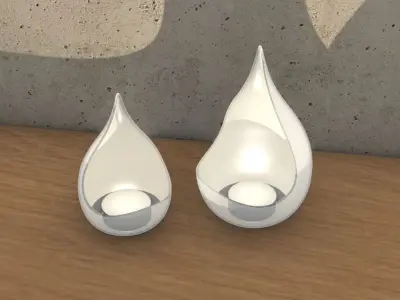 Teardrops Tealight Candle Holder 3D print model