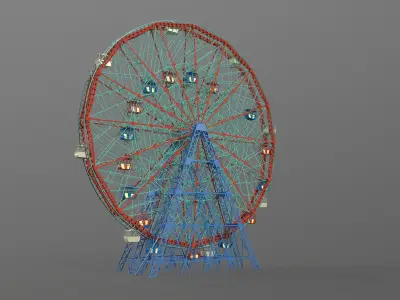 Denos Wonder Wheel Coney Island Carousel 3D model