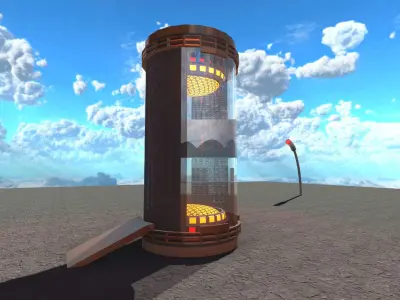 Sci-Fi Capsule Low-poly 3D model