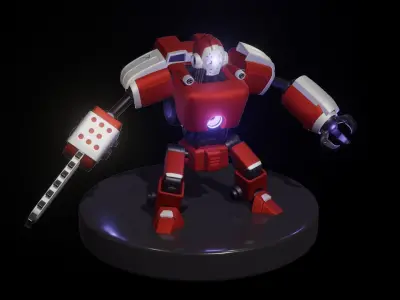 scifi robot game ready  to run on minds 3D model