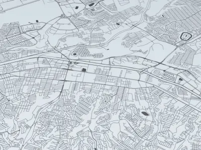 Tijuana Road Network and Streets 3D model