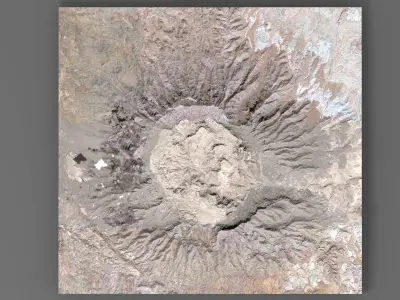 Mountain landscape Crater 3D model