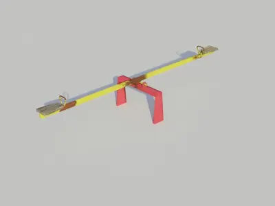 Playground See-saw - Low-poly PBR Low-poly 3D model