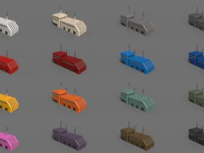 PBR Sci-Fi Building A07 Low-poly 3D model