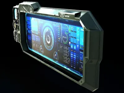 Sci-fi Monitor 5 Low-poly 3D model