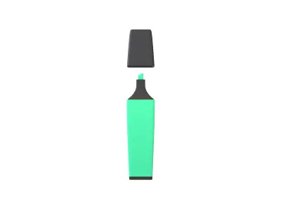 Highlighter Pens v1 007 Low-poly 3D model
