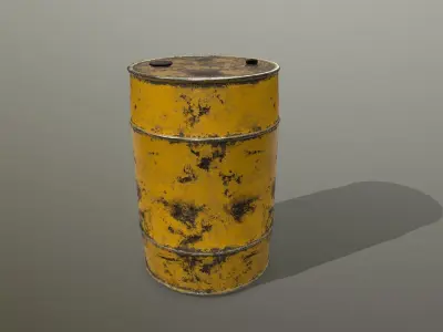 Barrel Set Low-poly 3D model