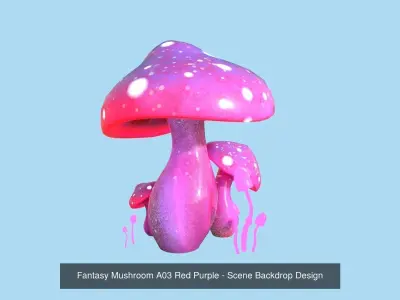 10 Fantasy Mushroom A Collection - Scene Backdrop Design 3D Model Pack