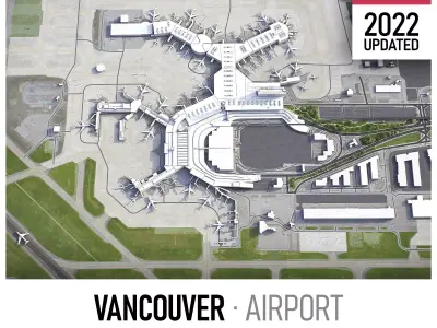 Vancouver Airport Low-poly 3D model