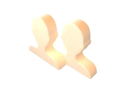 Two People Bust in Silhouette v1 003 Low-poly 3D model