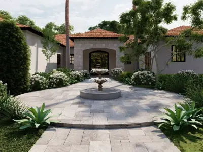 Garden Landscape 3D Model - SketchUp and Lumion Scene 3D model 3D model