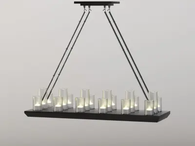 Trans Globe Lighting Heavy Candles 18 Light Island Pendant 3D model