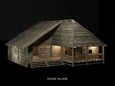 Constructor village houses 3D Model Pack