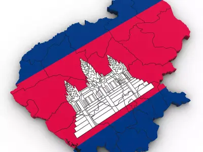 3d Political Map of Cambodia 3D model