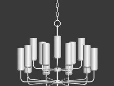 Hudson Valley Wentworth 31 inch Wide Aged Brass Chandelier 3D model