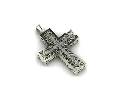 Diamond Cross Pendant 3D print model