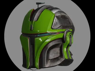 Mandalorian Helmet Model and Texture Low-poly 3D model