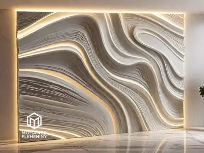 decor set wall panel relief mural CNC 16 3D print model