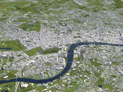 London 50x50km 3D City Map 3D model