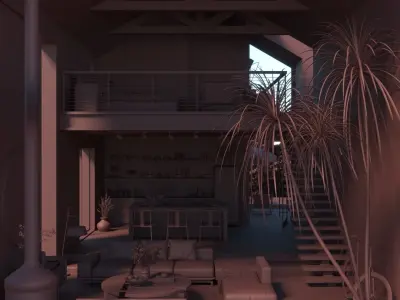 Woods Cabin Loft  3D model