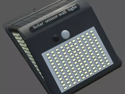  Solar sensor wall light Low-poly 3D model