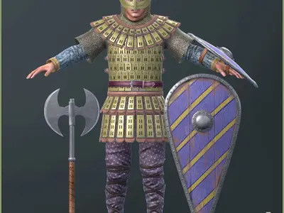 Adam Warrior Light Low-poly 3D model