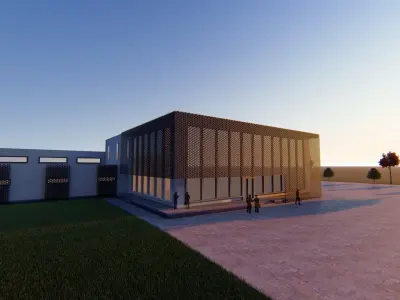 Industrial building 3D model 6