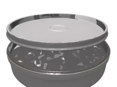 Modern Metal Storage Container with Grains Low-poly 3D model