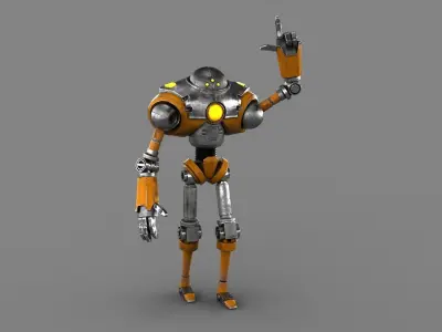 Cartoon Robot 2 Low-poly 3D model