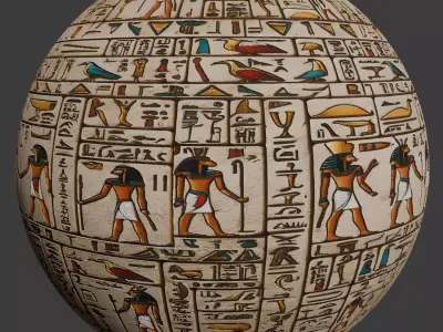 Ancient Egypt Hieroglyphs  - VOL 1 - 5 Seamless PBR Texture