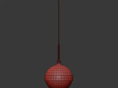 Peggy Single Pendant Light 3 Gold 3D model