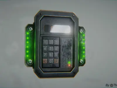 Sci-fi Security Keypad Low-poly 3D model