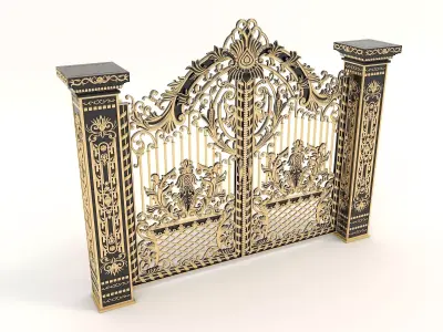 Classic European style Mansion Gate 2 3D model
