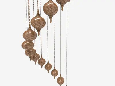 Nostalgic Living Room Chandelier 3D model