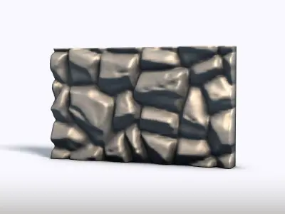 Stone Block Wall Bas Relief Panel -3D Model 3D print model