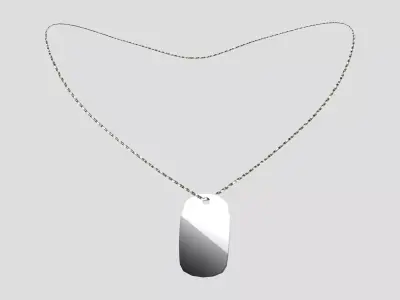 Army Tag Necklace Low-poly 3D model