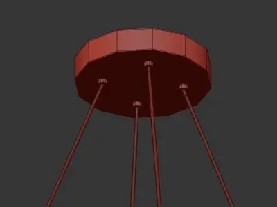 TRACY chandelier with gold and circles 3D model