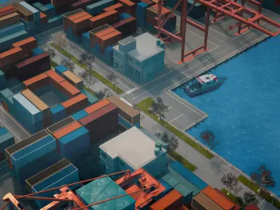 Urban Shipping Yard 3D model